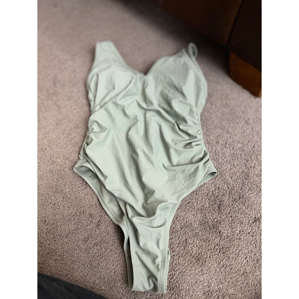 Kona Sol Sage Green One Piece Swimsuit Size 16W NWT